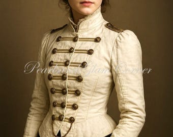 Chaqueta victoriana de desfile steampunk militar para mujer, frac gótico vintage de la época de la Regencia, disfraz de cosplay