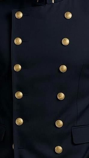 Men's Navy Military Officer Wool Coat, Vintage Steampunk Double