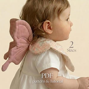 Scalloped baby Bib with Butterfly Fairy Wing Sewing Tutorial & Printable Pattern PDF My original “sew first, then cut” method A4 Letter｜03