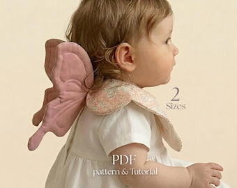 Scalloped baby Bib with Butterfly Fairy Wing Sewing Tutorial & Printable Pattern PDF My original “sew first, then cut” method A4 Letter｜03