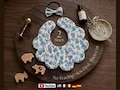 No Tracing! Scalloped Baby Bib & Bow Hair Tie Sewing Pattern Sew First Then Cut, Elegant Collar All Language Video Tutorial A4 Letter PDF|02