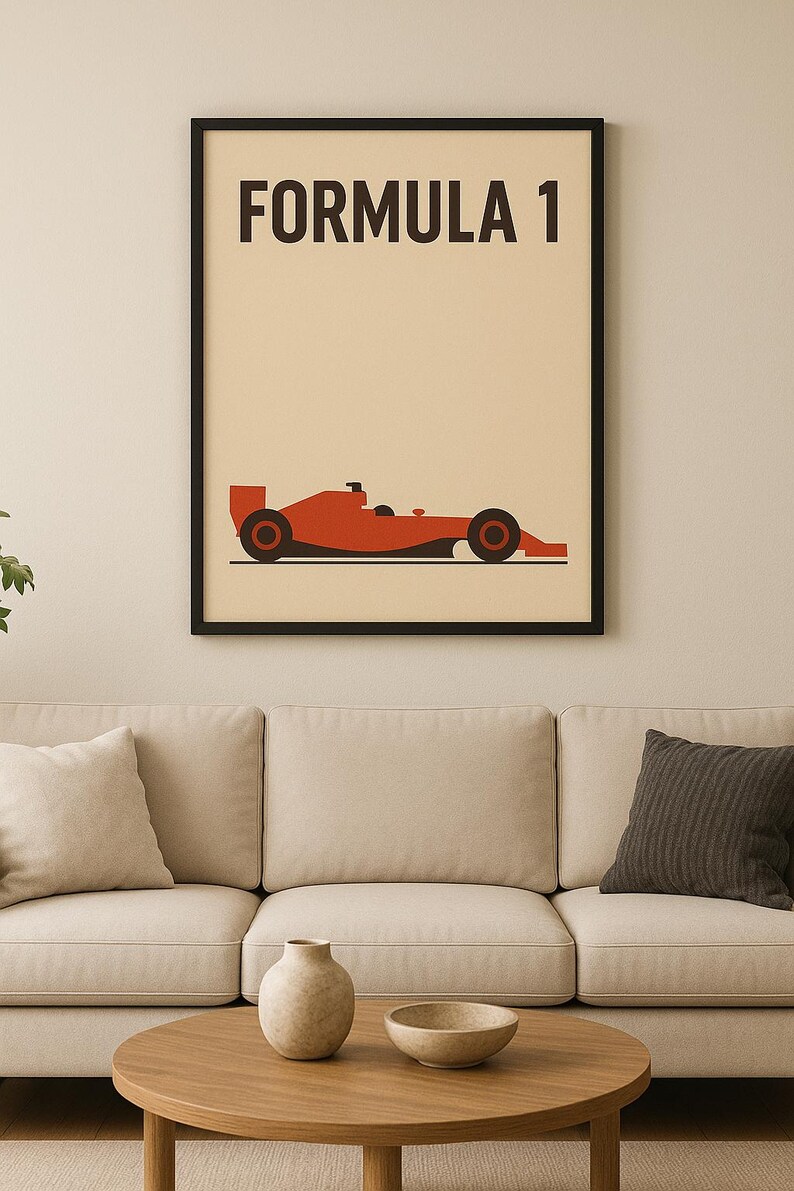 Simple F1 Racing Deco Minimalist Formula 1 Poster – Digital Download | Modern F1 Wall Art ...