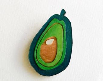 Avocado Jewellery Avo Brooch Original Wearable Art