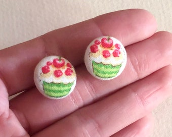 Cupcake Earrings Rockabilly Studs Cake Lovers