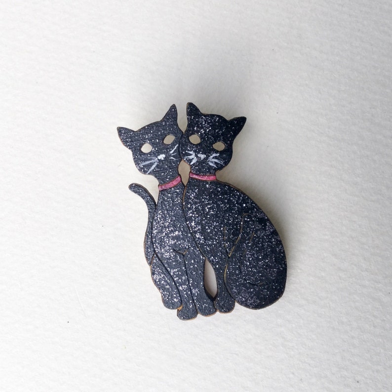 White Cat Brooch Mid Century Retro Cat Atomic Kitty Pin Cat Jewellery image 5