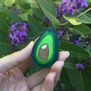 Avocado Jewellery Avo Brooch Original Wearable Art image 4