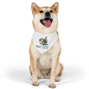 Cute Pet Bandana Collar - Miso Cute Design for Dogs, Perfect Gift for Pet Lovers, Dog Accessories for Everyday Wear, Adjustable Pet Fashion