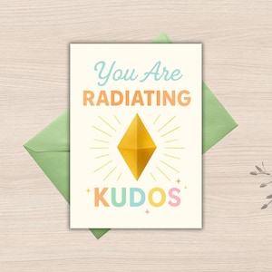 Tarjeta imprimible de felicitaciones radiantes, tarjeta de corredor, descarga digital