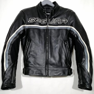 Men&#39;s Leather Motorcycle Jacket - Segura 70 Brand - Vintage Biker Style