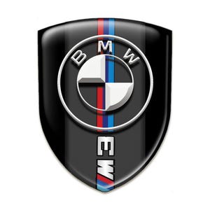 BMW M3 Emblem Badge Sticker – 3D Domed Resin Shield, Self-Adhesive Vinyl Silicone Car Decal, Car tuning  Accessories