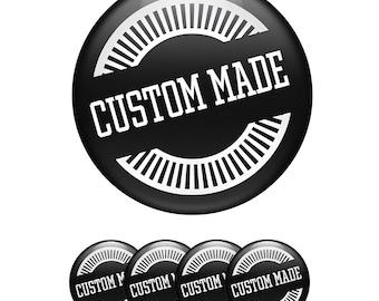 Custom Wheel Center Cap Logo Stickers (Set of 4) | Personalized 3D Domed Resin Rim Logo Stickers | Waterproof Self-Adhesive Hubcap Emblems