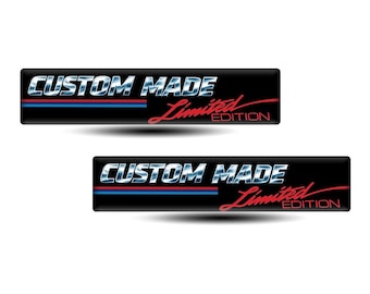 Custom Car Emblem Sticker (2 Pc) – 3D Domed Epoxy Resin Automotive Badge, Waterproof Personalized Vehicle Decal