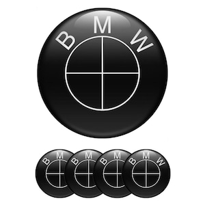 Set of 4 BMW Center Wheel Cap Stickers – Handmade Rim Emblems – Custom Wheel Decals – Multiple Logo Designs Available