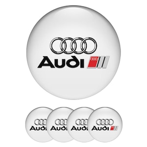 Coprimozzi centrali Audi, emblema personalizzato con stampa 3D per coprimozzi, adesivo in silicone bombato, accessori per telefono, laptop, auto