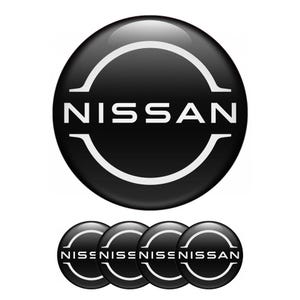Set of 4 NIssan Wheel Center Cap Stickers | 3D Domed Silicone Emblems | Car Rim Decals, Phone, Laptop, Door Badge | Self-Adhesive