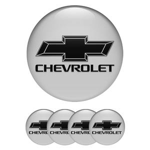 Stickers pour enjoliveurs centraux de roue Chevrolet – Lot de 4 emblèmes 3D en silicone bombés, stickers logo pour enjoliveurs, téléphone, ordinateur portable, tuning automobile