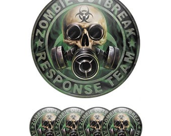Skull 3D Domed Epoxy Resin Sticker – Waterproof Skull Car Decal, Biker Skull Emblem for Cars, Motorcycles & Gear