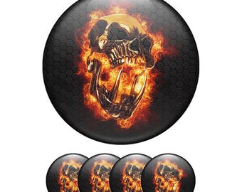 3D Skull Logo Stickers – Car, Laptop & Phone Decals (Set of 4)