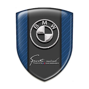 BMW Emblem Badge Sticker, 3D Domed Resin Shield, Self-Adhesive Vinyl Silicone Car Decal, Car tuning Accessories