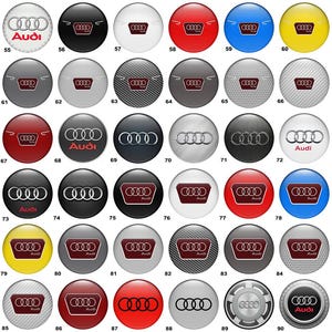 Set of 4 All Brand Center Cap Stickers – Handmade Rim Emblems – Custom Wheel Decals – Multiple Logo Designs Available