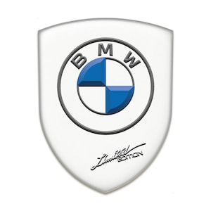 BMW Emblem Badge Sticker – 3D Domed Resin Shield, Self-Adhesive Vinyl Silicone Car Decal, Car tuning  Accessories