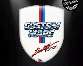 Custom Car Emblem Sticker (1 Pc) – 3D Domed Epoxy Resin Automotive Badge, Waterproof Personalized Vehicle Decal