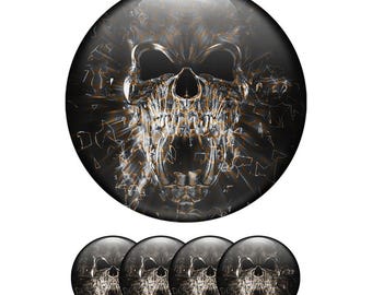 3D Skull Logo Stickers – Epoxy Resin Car Emblems (Set of 4)