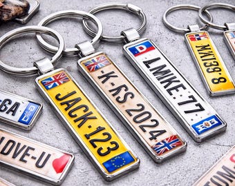 Custom Number Plate Keychain Personalized Car Keyring Gift for Dad Boyfriend Car Owner Gift