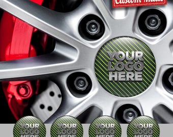 Custom Wheel Center Cap Logo Stickers | Personalized 3D Domed Resin Rim Decals (Set of 4) | Waterproof Self-Adhesive Hubcap Emblems