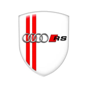 Adesivo distintivo emblema Audi RS - Scudo in resina 3D bombato, decalcomania autoadesiva in vinile e silicone, accessori per tuning auto