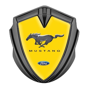 Mustang Metal Shield Emblem – Custom 3D Domed Epoxy Resin Logo, Self-Adhesive Car Badge, Auto Tuning Accessory, Gift for Mustang Lovers