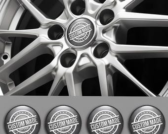 Custom Car Wheel Center Cap Stickers – Domed Silicone Badges (Set of 4)
