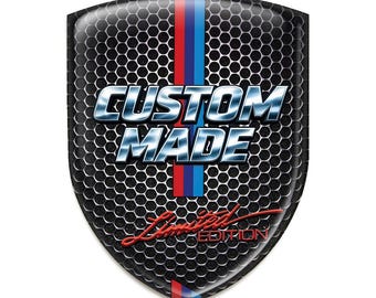 Custom Car Emblem Sticker – 3D Domed Epoxy Resin Automotive Badge, Waterproof Personalized Vehicle Decal, Glossy Custom Auto Decal