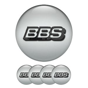 Set of 4 BBS Wheel Center Hub Cap Stickers | Domed Epoxy Resin Emblems | Self-Adhesive for Cars, Laptops & Phones | Handmade Car Accessories