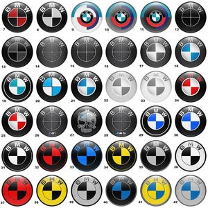 Set of 4 All Brand Center Cap Stickers – Handmade Rim Emblems – Custom Wheel Decals – Multiple Logo Designs Available
