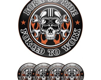 Skull 3D Domed Epoxy Resin Sticker – Waterproof Skull Car Decal, Biker Skull Emblem for Cars, Motorcycles & Gear