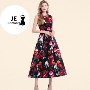 Elegant Floral Maxi Dress – Sleeveless Garden Party Dress | Summer Wedding Guest Outfit | Vintage-Inspired Formal Dress