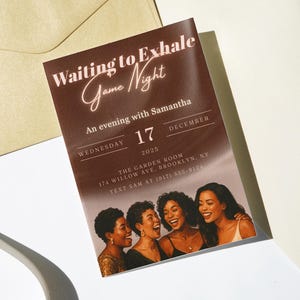 Waiting to Exhale Gold Games Night Invitation: Editable Ladies Night Party Invite (Canva Template)