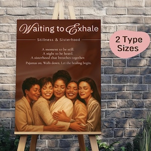 Waiting to Exhale Poster Board Canva Template - Women Network Event Flyer, Party decorations, 90s Movie Party Décor, Ladies Night Invite.