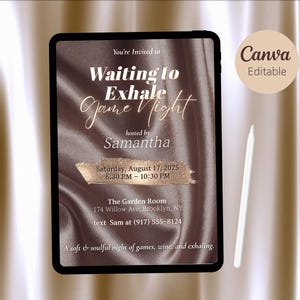 Waiting To Exhale Party Invitation: Bronze & Gold Ladies Night (Digital Download)