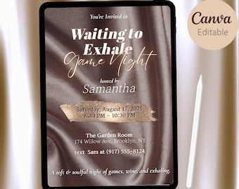 Waiting To Exhale-uitnodiging voor feest: bronzen en gouden Ladies Night (digitale download)