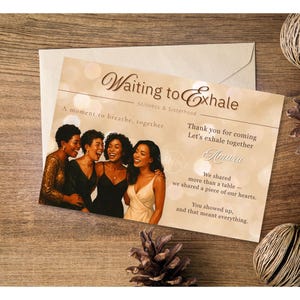 Waiting to Exhale Name Cards  I Thank You Card – Ladies Night Party decorations, Girls Night Favors, Wedding Printable, Brown Theme, Canva