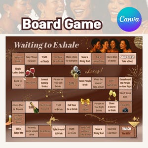 Waiting to Exhale Party Board Game : Drinking Game, Truth or Drink, 90s Movie Night, Girls Night, Bachelorette, Truth or Sip (Printable PDF)