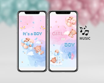Digital Gender Reveal: It's a Boy Pregnancy Announcement Video for Social Media,  Boy Gender Reveal Video for Husband, digital downlod