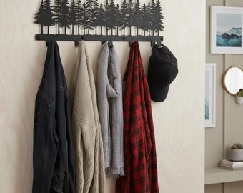 Forest Wall Coat Hook,Pine Wall Hanger,Rustic Cabin Hook,Metal Tree Wall Hook,Tree Decor Wall Hook,Farmhouse Coat Hook,Minimalist Metal Hook