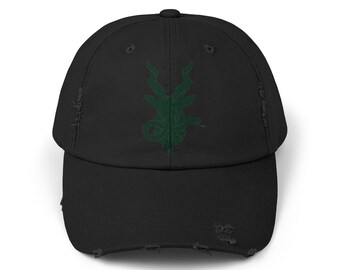 Chapéu Markhor Dad Verde Escuro | Boné Desgastado QoowatCo | Pakistan Heritage Streetwear