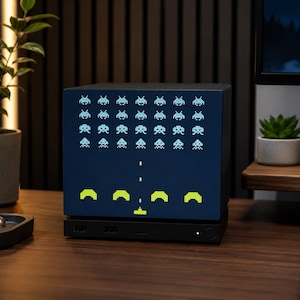 Space Invaders Inspired Face Plate for Valve Steam Machine | Retro Arcade Front Cover | 3D Printed Gaming Console Shell | Custom Colours