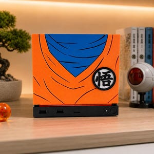 Goku Inspired Steam Machine Face Plate | Orange Anime Gaming Console Cover | 3D Printed Valve Steam Machine Accessory