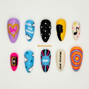 Echo by Jin - Kpop Press Ons, BTS Press On Nails, Handmade, Nail Art