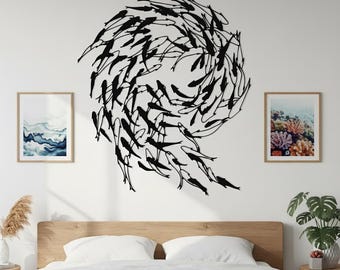 Metal Fish Hanging,Fish Line Decor,Metal Fish Wall Art,Fish Wall Hanging,Fish Wall Art,Modern Fish Art,Metal Fish Decor,Silhouette Decor